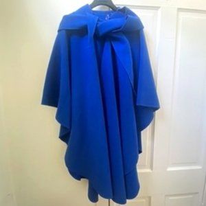 Saks Fifth Avenue Vintage Blue Wool Cape Coat